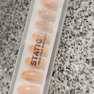 NEW Static Nails Manicure set - Peach French Almond